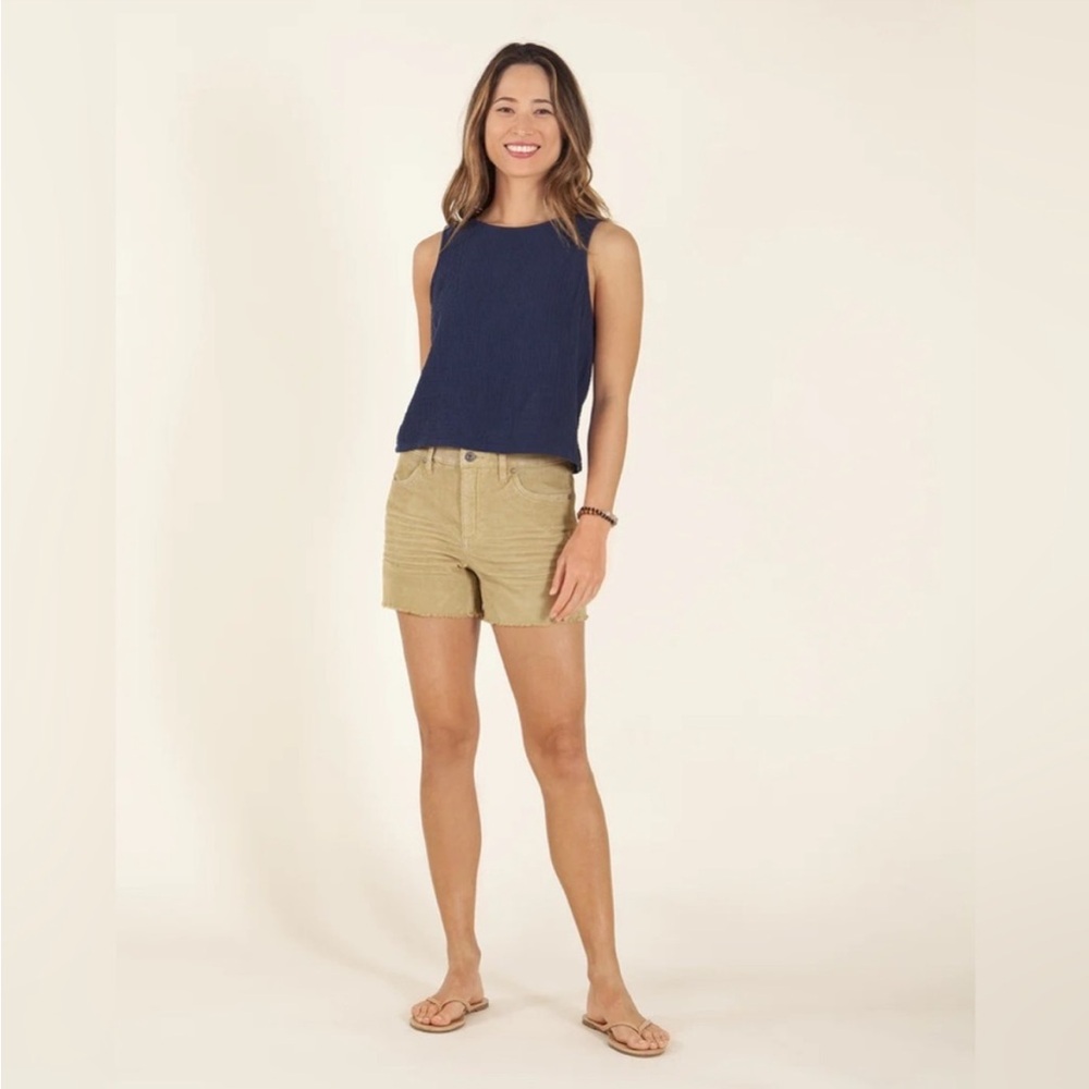Carve Designs 'Oahu' High Rise 6” Raw Hem Corduroy Shorts Cumin Sz 16 - Picture 12 of 13
